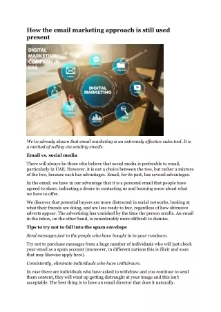 how the email marketing approach is still used