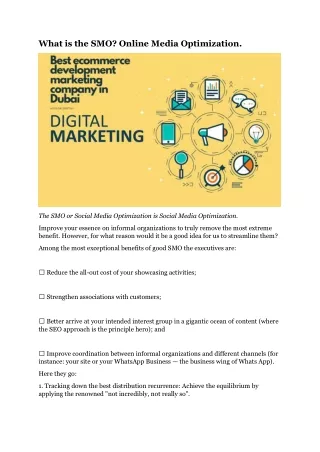 what is the smo online media optimization