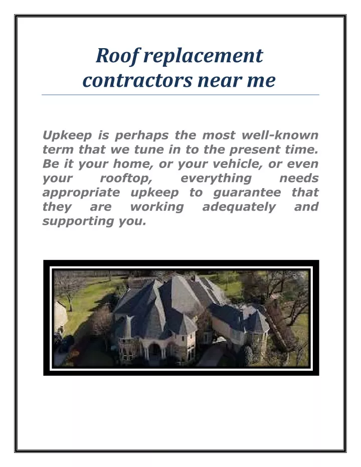 roof replacement contractors near me