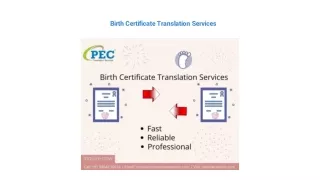 Birth Certificate Translation Services