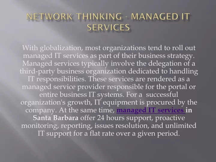network thinking managed it services