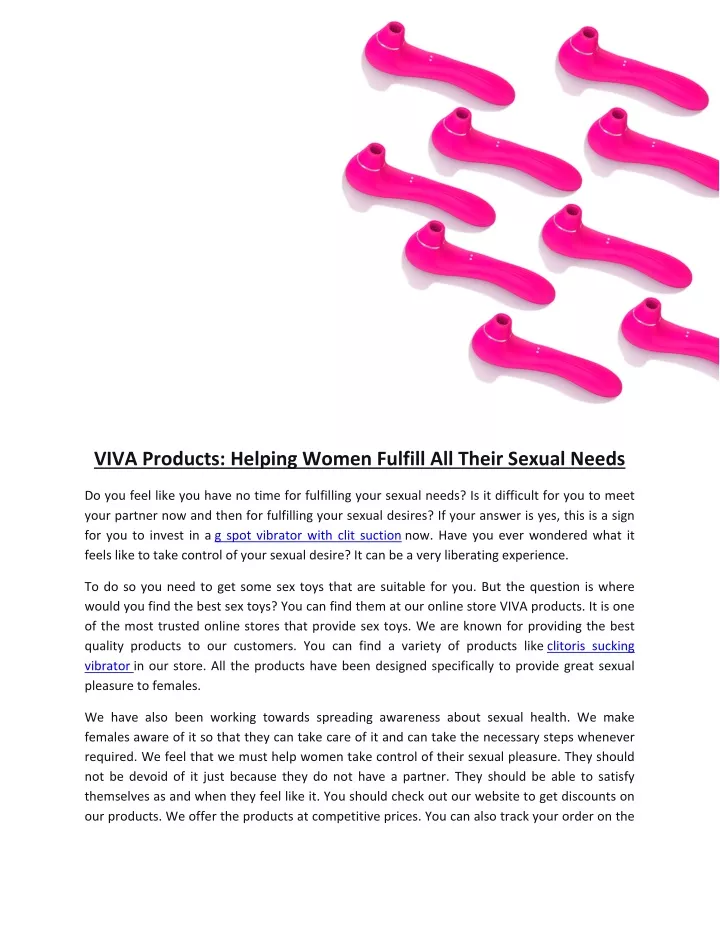 viva products helping women fulfill all their
