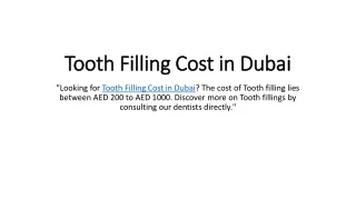 tooth filling cost in dubai