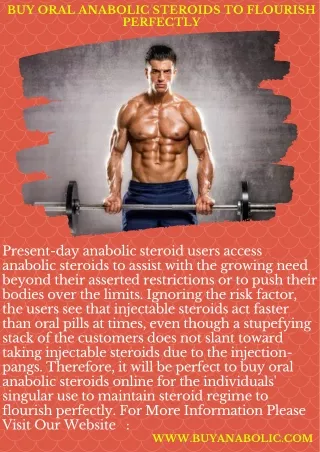 Buy Oral Anabolic Steroids To Flourish Perfectly