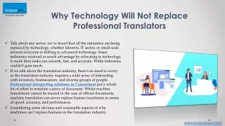 why technology will not replace professional translators