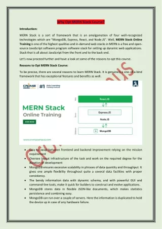 why opt mern stack course