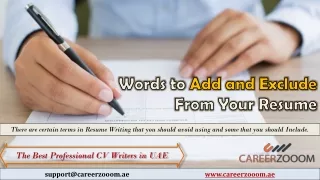 words to add and exclude from your resume