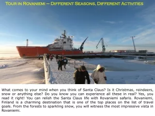 tour in rovaniemi different seasons different