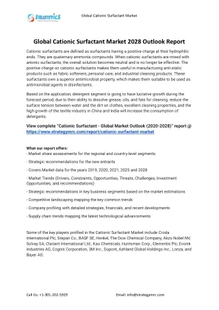 global cationic surfactant market