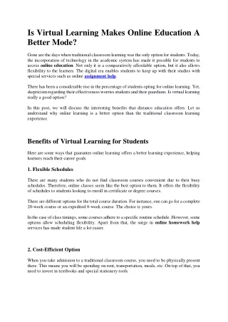 is virtual learning makes online education