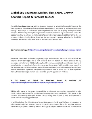 global soy beverages market size share growth
