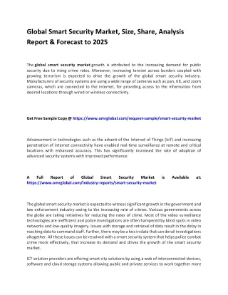 global smart security market size share analysis