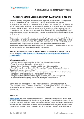 global adaptive learning industry analysis