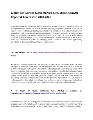 global self service kiosk market size share