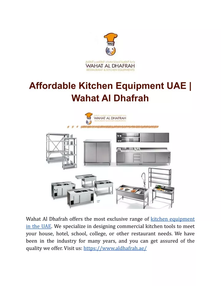 affordable kitchen equipment uae wahat al dhafrah