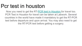 pcr test in houston