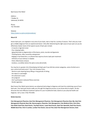 back severe pain relief address 7 walker