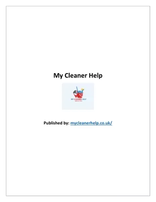 my cleaner help