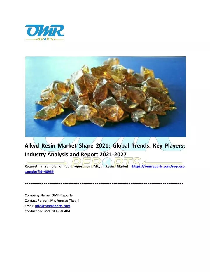 alkyd resin market share 2021 global trends