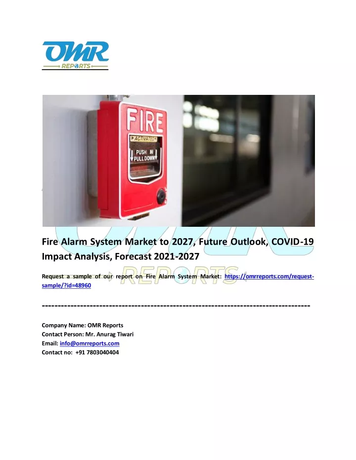 fire alarm system market to 2027 future outlook