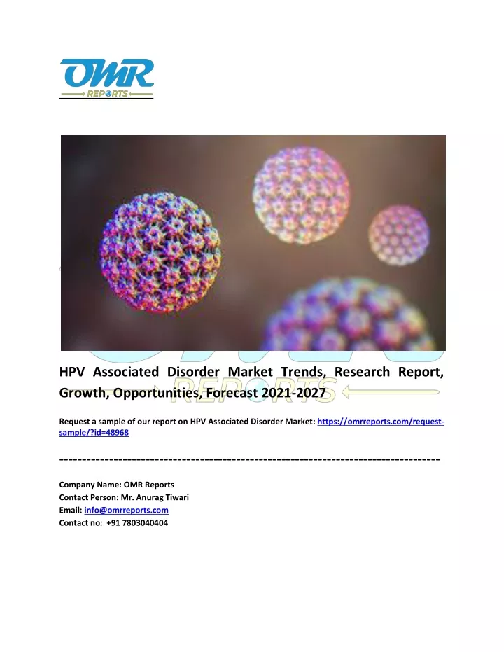 hpv associated disorder market trends research