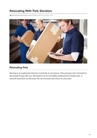 relocating with pets stockton