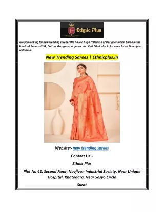 New Trending Sarees  Ethnicplus.in