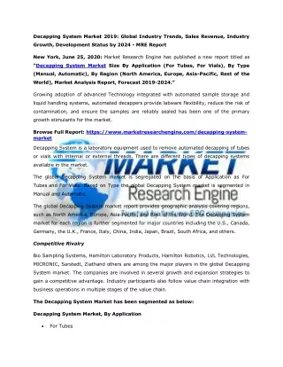 decapping system market 2019 global industry