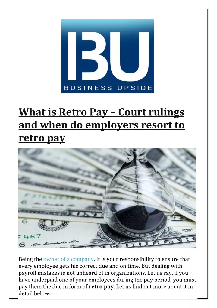what is retro pay court rulings and when