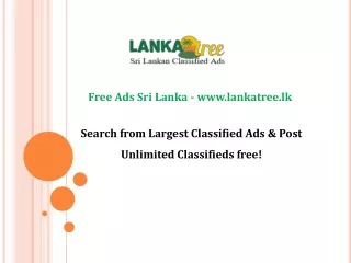 Free Ads Sri Lanka - www.lankatree.lk