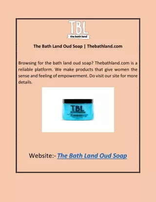 The Bath Land Oud Soap | Thebathland.com