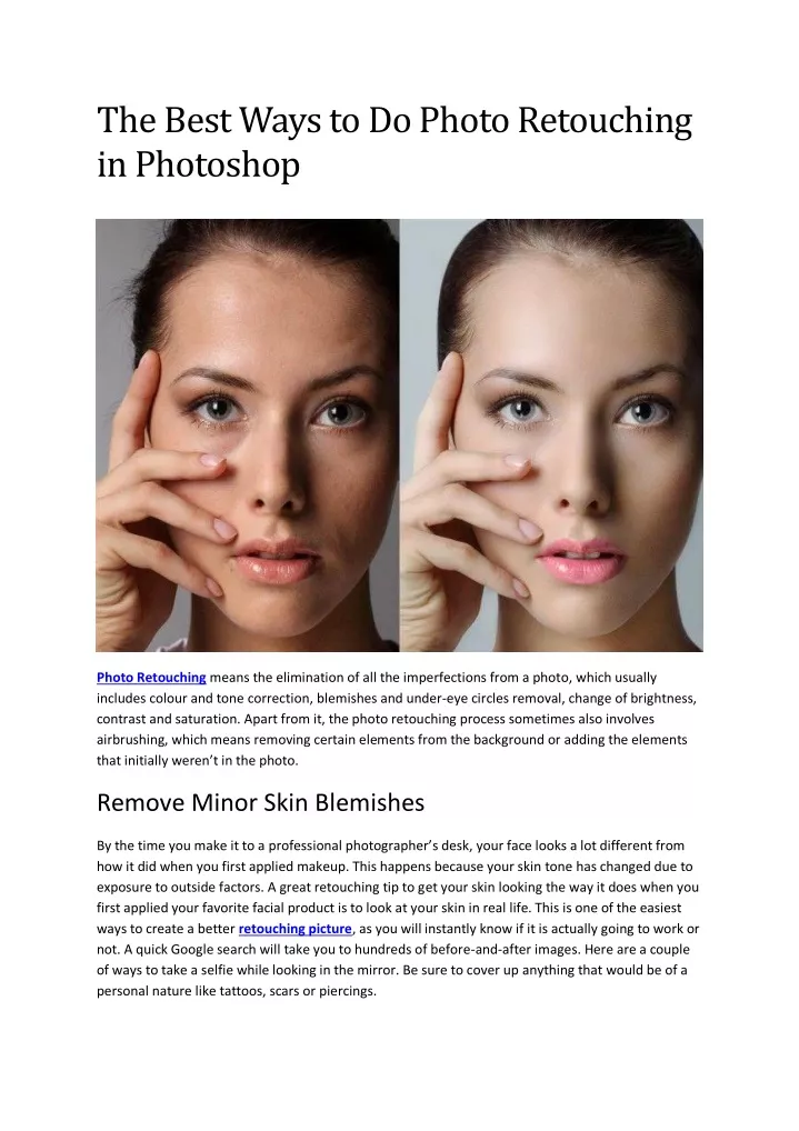 the best ways to do photo retouching in photoshop