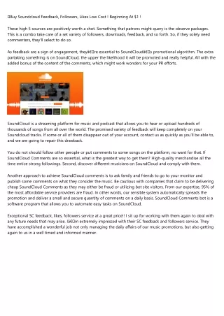 buy soundcloud feedback followers likes low cost