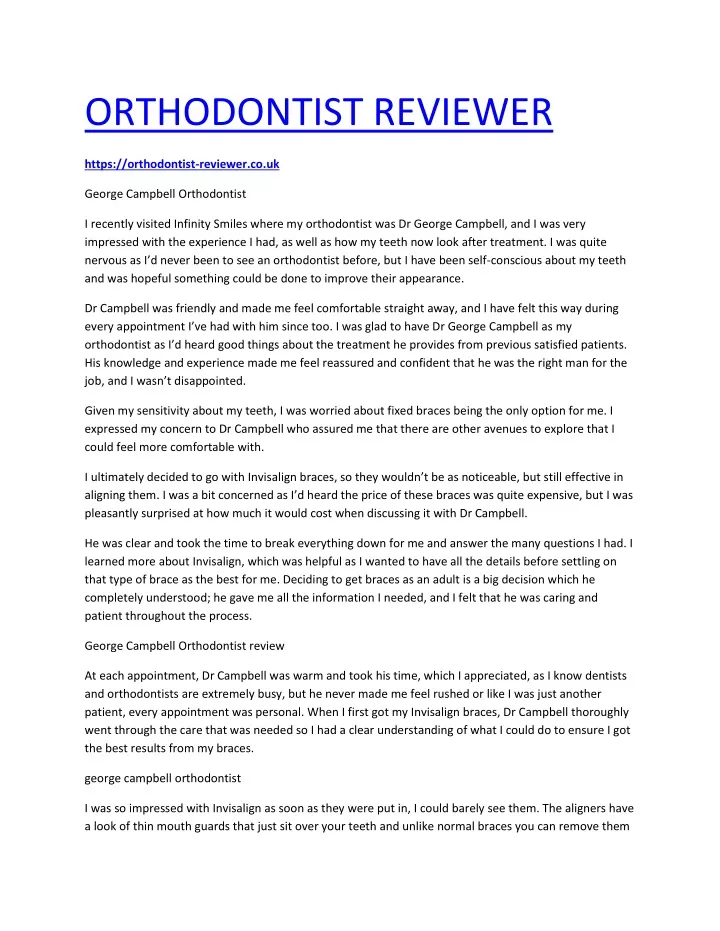orthodontist reviewer