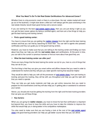 what you need to do to get real estate