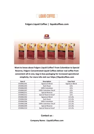 Folgers Liquid Coffee