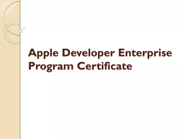 apple developer enterprise program certificate