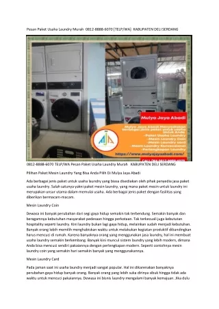 Pesan Paket Usaha Laundry Murah  0812-8888-6070 [TELP/WA] KABUPATE DELI SERDANG