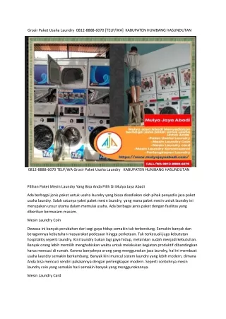 Grosir Paket Usaha Laundry  0812-8888-6070 [TELP/WA]  KABUPATEN HUMBANG HASUNDUT