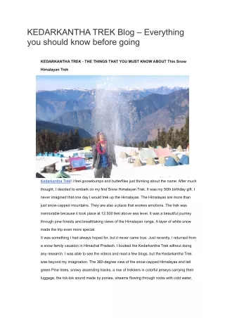 kedarkantha trek blog everything you should know