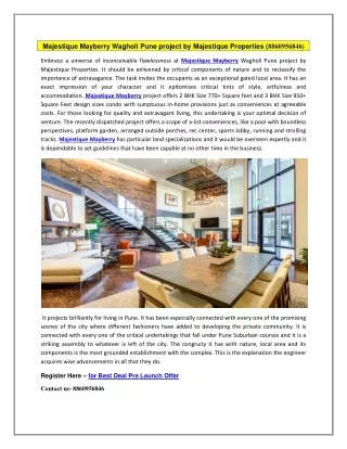 majestique mayberry wagholi pune project