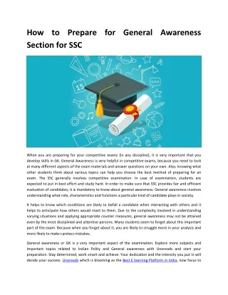 how to prepare for general awareness section