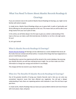 What You Need To Know About Akashic Records Readings & Clearings