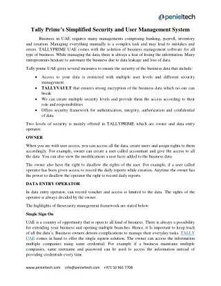 tally prime s simplified security and user