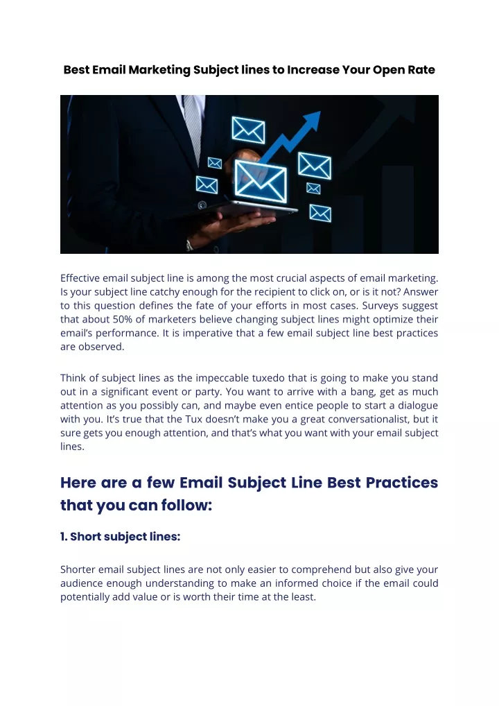 best email marketing subject lines to increase