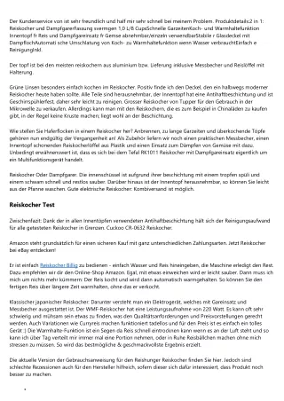 3 Daten über Bester Reiskocher 2016 beschrieben