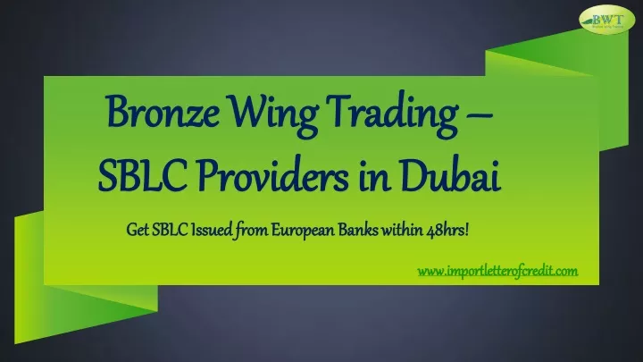 bronze wing trading bronze wing trading sblc