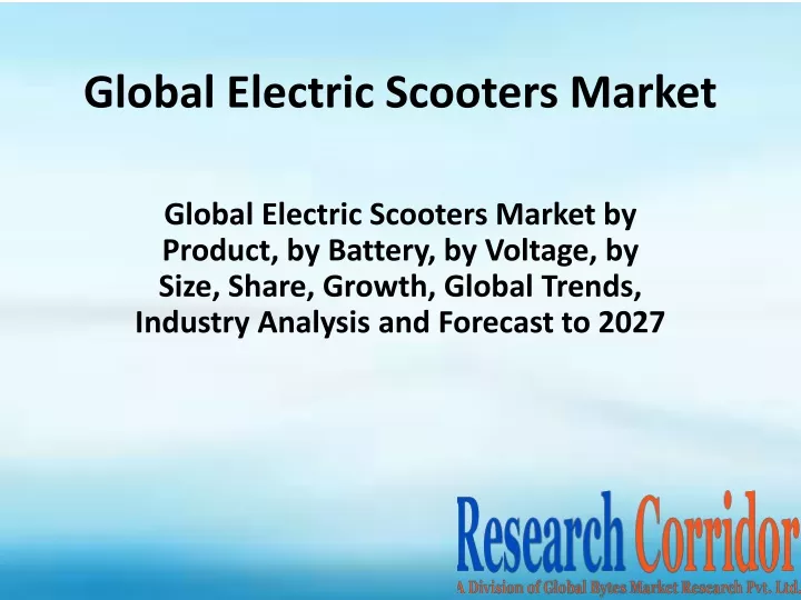 global electric scooters market