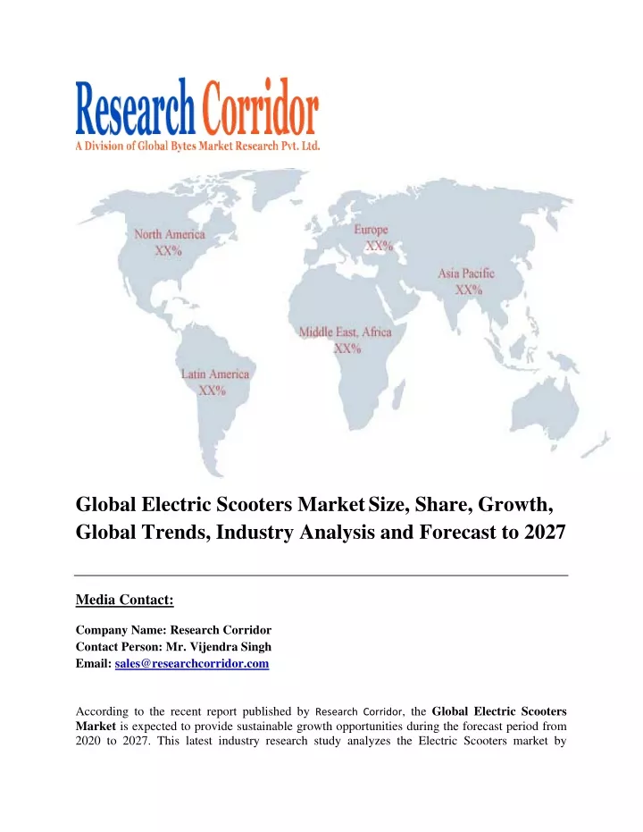 global electric scooters market size share growth