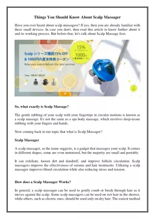 things you should know about scalp massager
